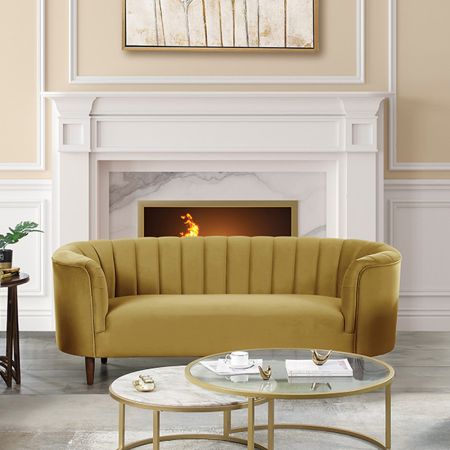 ACME Millephri Sofa Olive Yellow Velvet