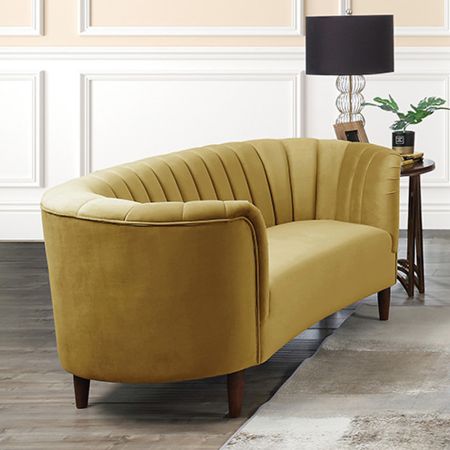 ACME Millephri Loveseat Olive Yellow Velvet