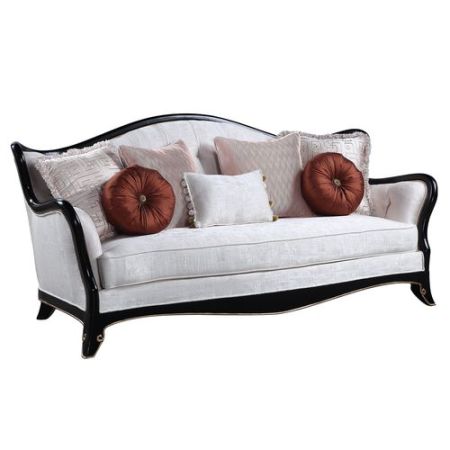 ACME Nurmive Sofa W/7 Pillows Beige Fabric