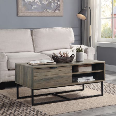 ACME Homare Coffee Table Rustic Oak & Black Finish