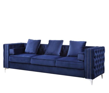 ACME Bovasis Sofa W/5 Pillows Blue Velvet