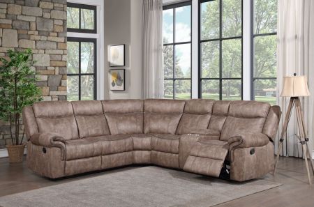 ACME Dollum Motion Sectional Sofa Two Tone Chocolate Velvet