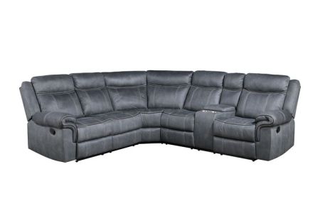 ACME Dollum Motion Sectional Sofa Two Tone Gray Velvet