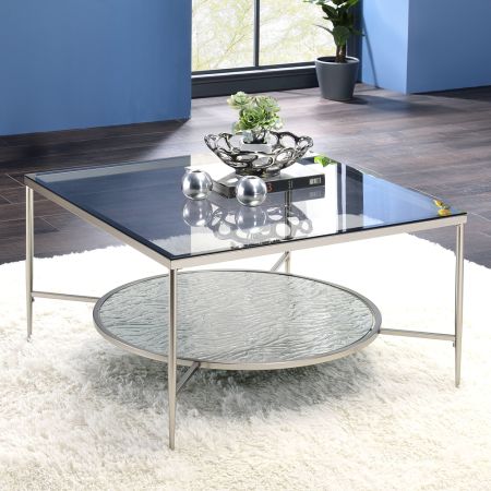 ACME Adelrik Coffee Table Glass & Chrome Finish