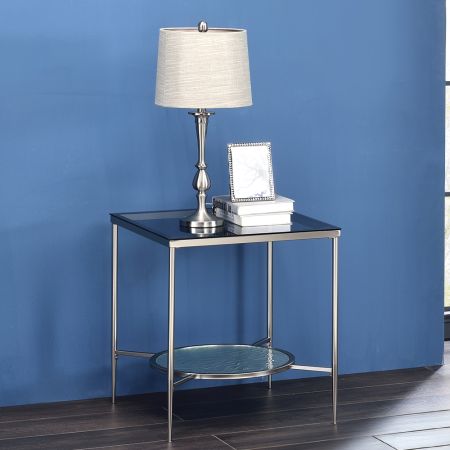 ACME Adelrik End Table Glass & Chrome Finish