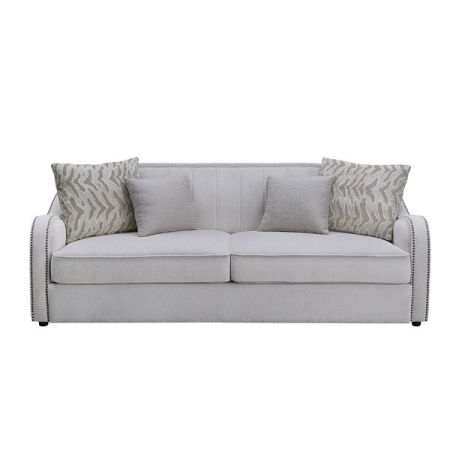 ACME Mahler Sofa W/4 Pillows Beige Linen