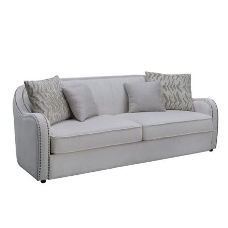 ACME Mahler Sofa W/4 Pillows Beige Linen