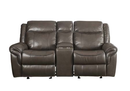 ACME Lydia Motion Loveseat W/Usb & Console Brown Leather Aire