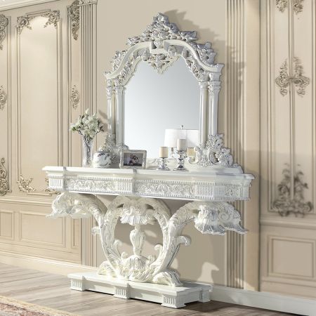 ACME Vanaheim Sofa Table Antique White Finish