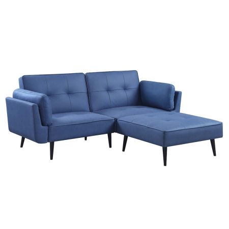 ACME Nafisa Adjustable Sofa & Ottoman Blue Fabric