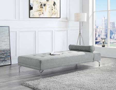 ACME Quenti Sofa Bed W/Pillow Gray Melange Velvet