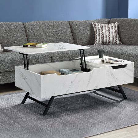 ACME Throm Coffee Table W/Lift Top White Finish