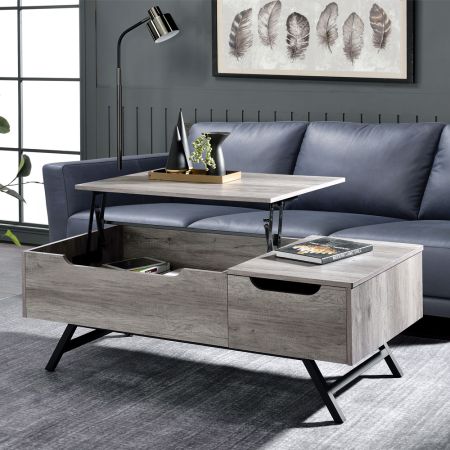 ACME Throm Coffee Table W/Lift Top Gray Oak Finish