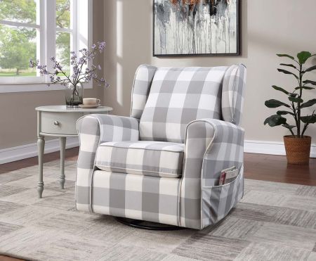 ACME Patli Swivel Chair W/Glider Gray Fabric