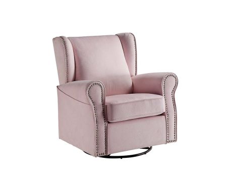 ACME Tamaki Swivel Chair W/Glider Pink Fabric