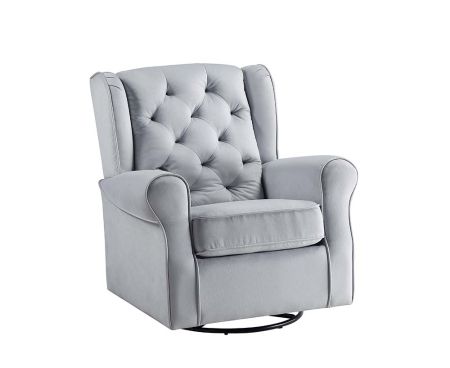 ACME Zeger Swivel Chair W/Glider Gray Fabric