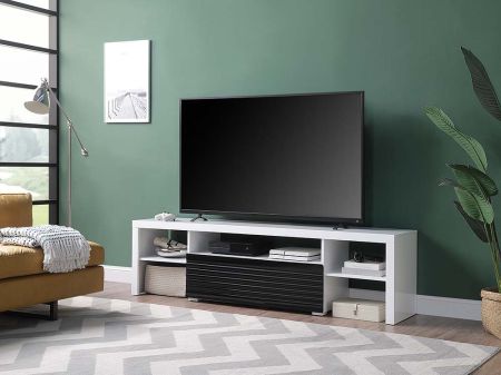 ACME Buck II TV Stand White & Black High Gloss Finish