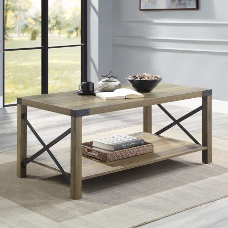 ACME Abiram Coffee Table Rustic Oak Finish