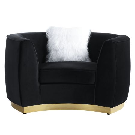 ACME Achelle Chair W/Pillow Black Velvet