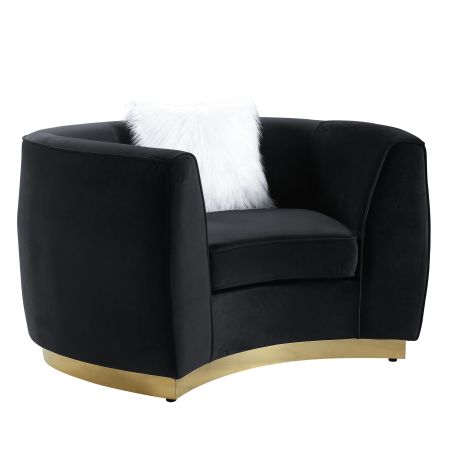 ACME Achelle Chair W/Pillow Black Velvet