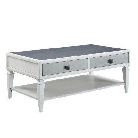 ACME Katia Coffee Table Rustic Gray & Weathered White Finish