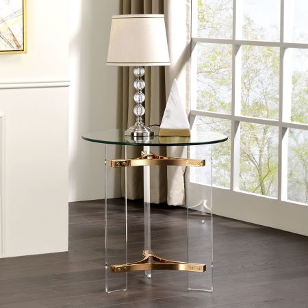 ACME Sosi End Table Gold Finish