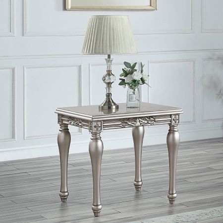 ACME Pelumi End Table Platinum Finish