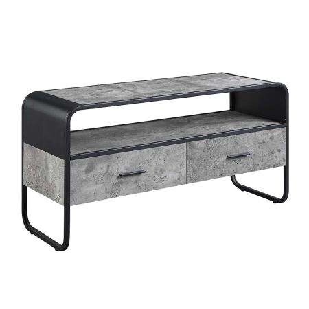 ACME Raziela TV Stand Concrete Gray & Black Finish