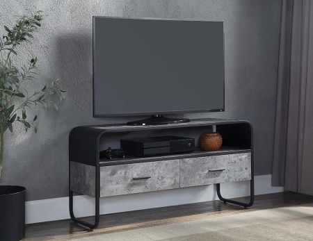 ACME Raziela TV Stand Concrete Gray & Black Finish