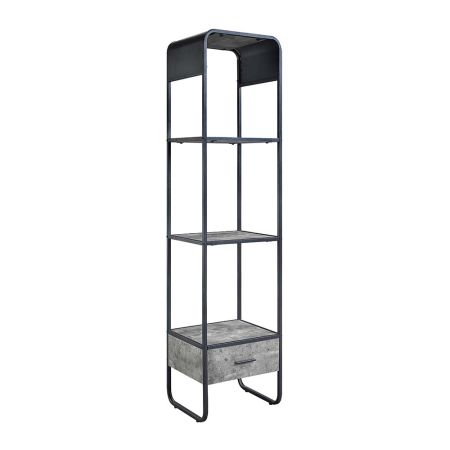 ACME Raziela TV Stand Side Pier Concrete Gray & Black Finish