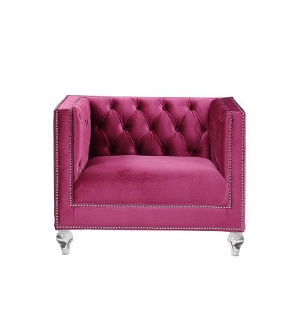 ACME Heibero Chair (Same 56897) Burgundy Velvet