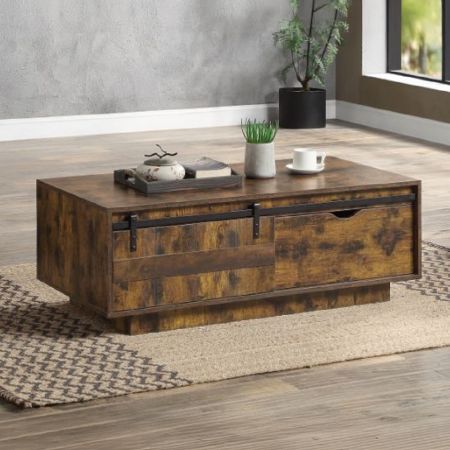 ACME Bellarosa Coffee Table Rustic Oak Finish