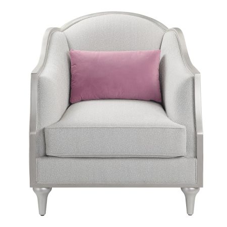 ACME Kasa Chair W/Pillow Beige Linen & Champagne Finish