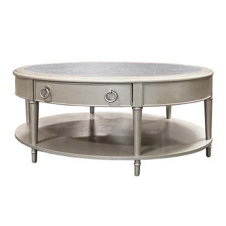 ACME Kasa Coffee Table Sintered Stone Top & Champagne Finish