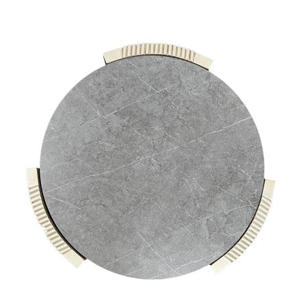 ACME Kasa End Table Sintered Stone & Champagne Finish