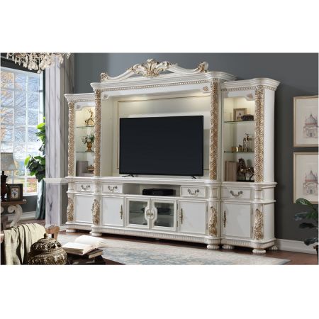 ACME Vendome II Entertainment Center Antique Pearl Finish