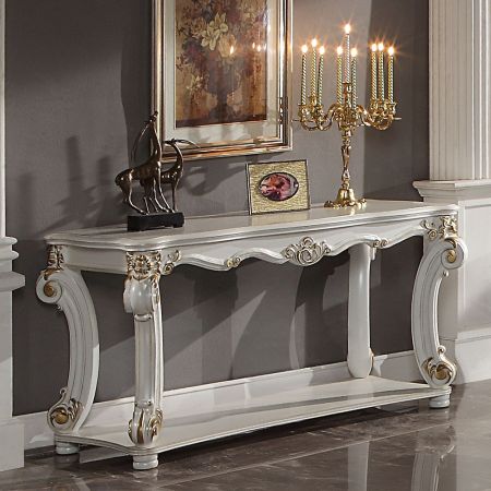 ACME Vendome Sofa Table Antique Pearl Finish