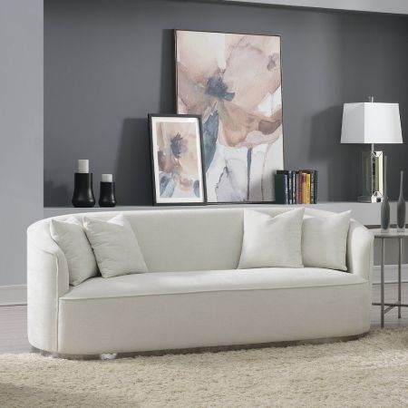 ACME Odette Sofa W/4 Pillows Beige Chenille