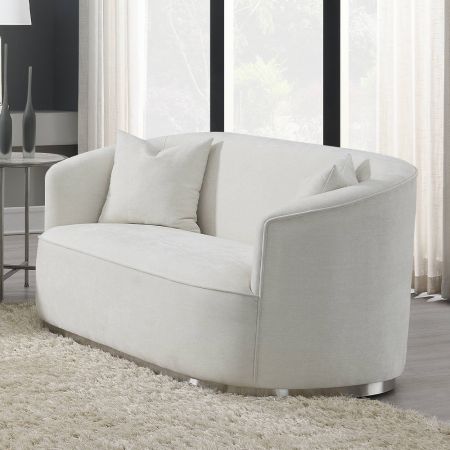 ACME Odette Loveseat W/2 Pillows Beige Chenille