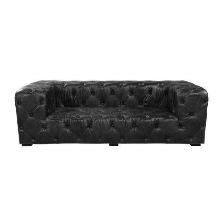 ACME Brancaster Sofa Black Top Grain Leather & Aluminum