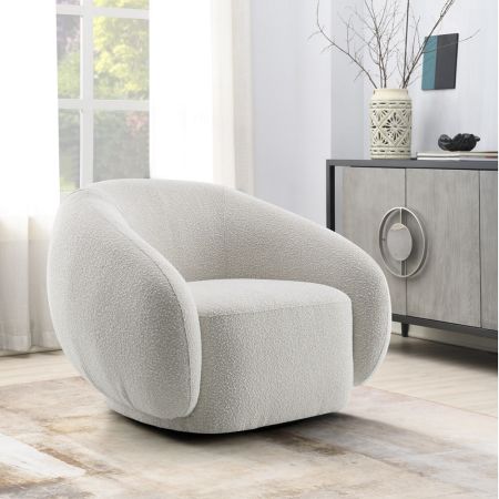 ACME Isabel Chair W/Swivel Beige Boucle