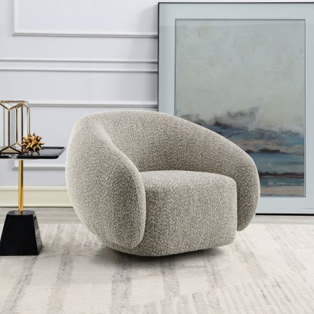 ACME Isabel Chair W/Swivel Brown Boucle