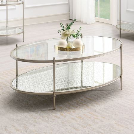 ACME Furniture Zaba Coffee Table Glass Top & Silver Finish