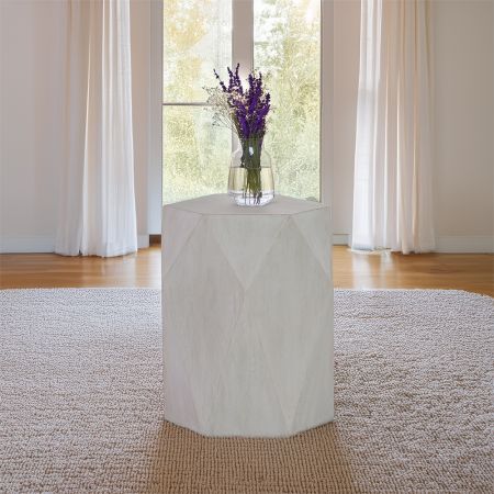 ACME Furniture Hanniel End Table Antique White Finish