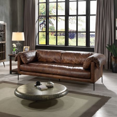 ACME Furniture Jaron Sofa Mocha Top Grain Leather