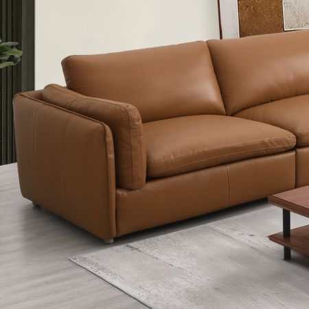 ACME Furniture Brighton Sectional Brown Top Grain Leather