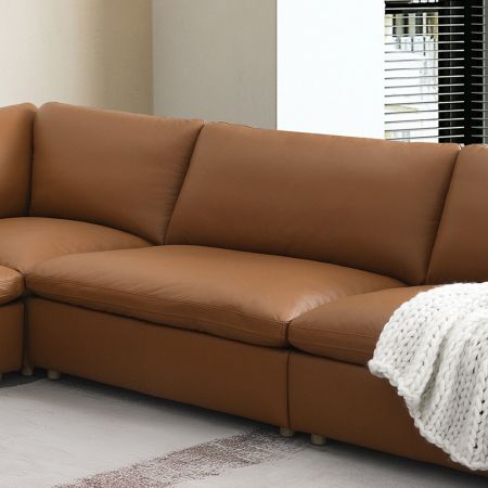 ACME Furniture Brighton Ottoman Brown Top Grain Leather