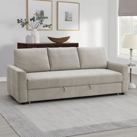 ACME Furniture Leira Sleeper Sofa Beige Linen