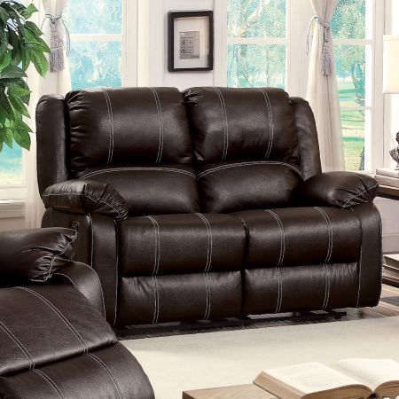 Zuriel Reclining Loveseat LV52281 Brown By Acme Furniture