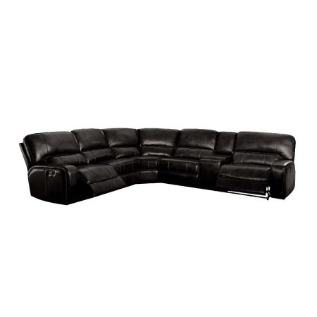 ACME Furniture Saul Reclining Sofa Black Leather Aire